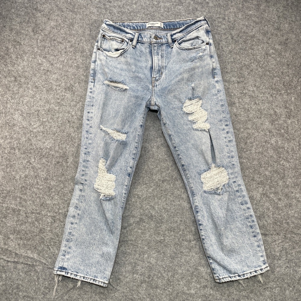Abercrombie & Fitch The Boyfriend Mid Rise Distressed Jeans Size 28/6s L24